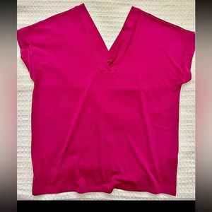 Banana Republic Hot Pink V-Neck Blouse